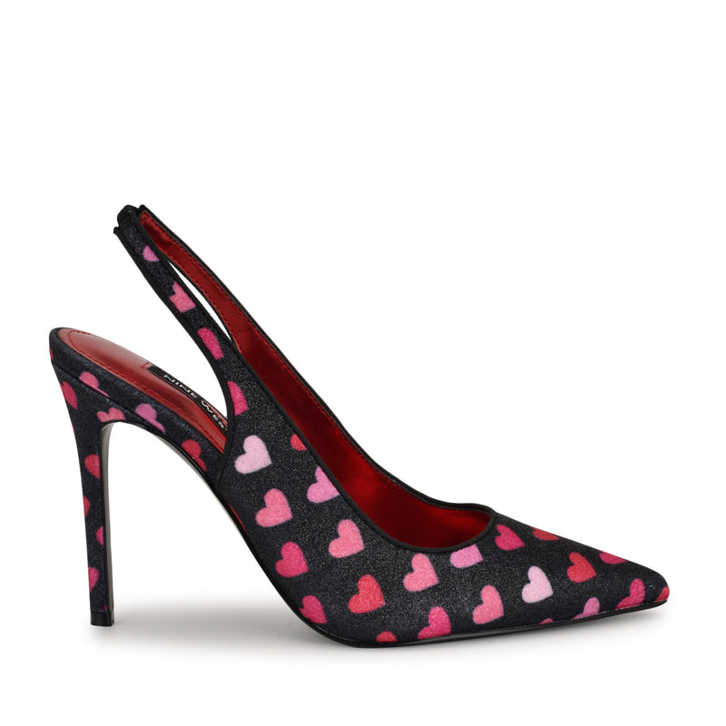 Feather Pointy Toe Slingback Pumps