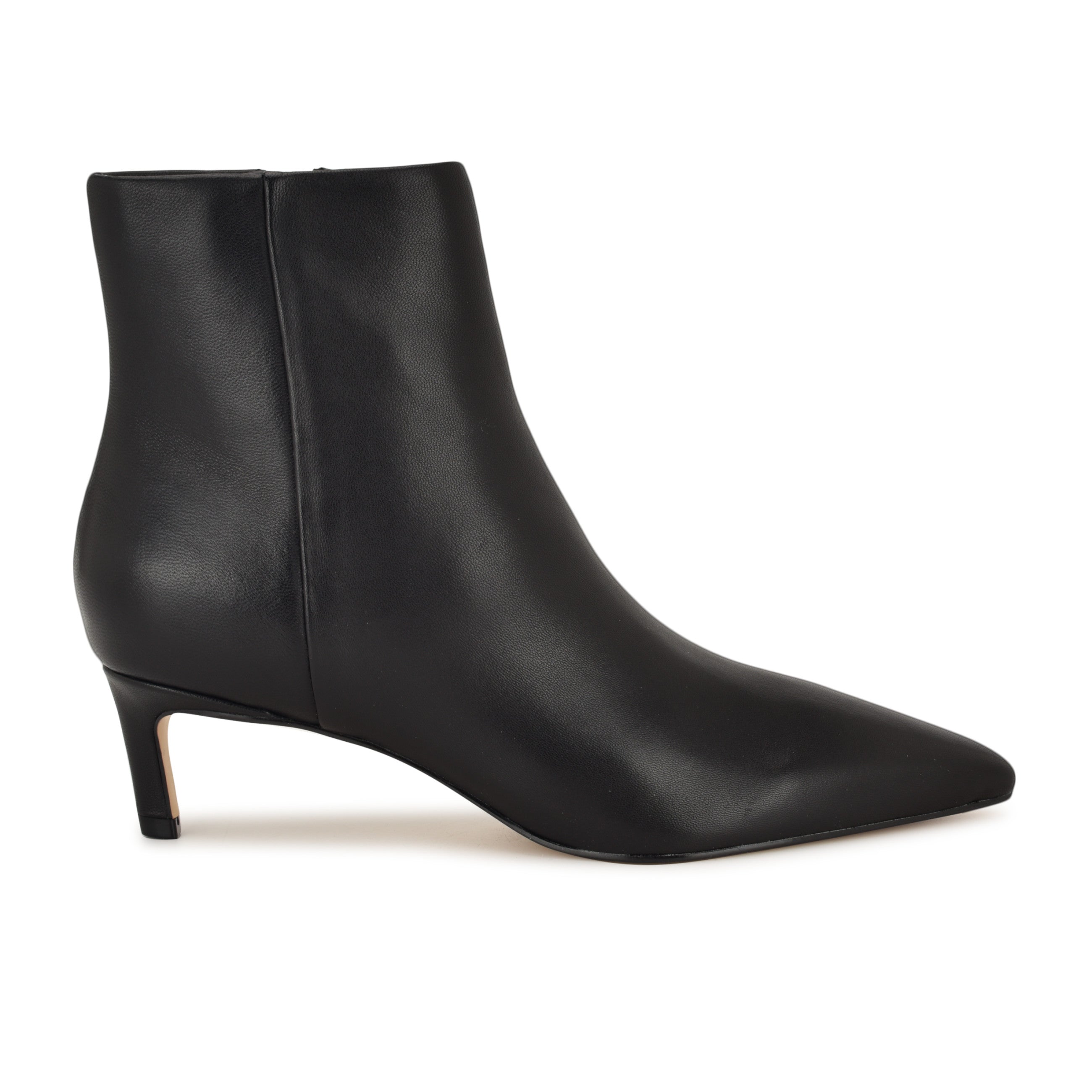 Brite Kitten Heel Ankle Leather Booties