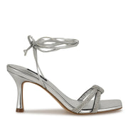 Raqchel Rhinestone Bow Ankle Wrap Sandals