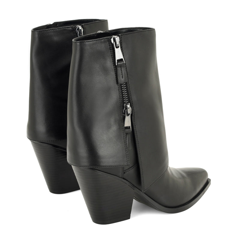 Umberto Leather Foldover Booties