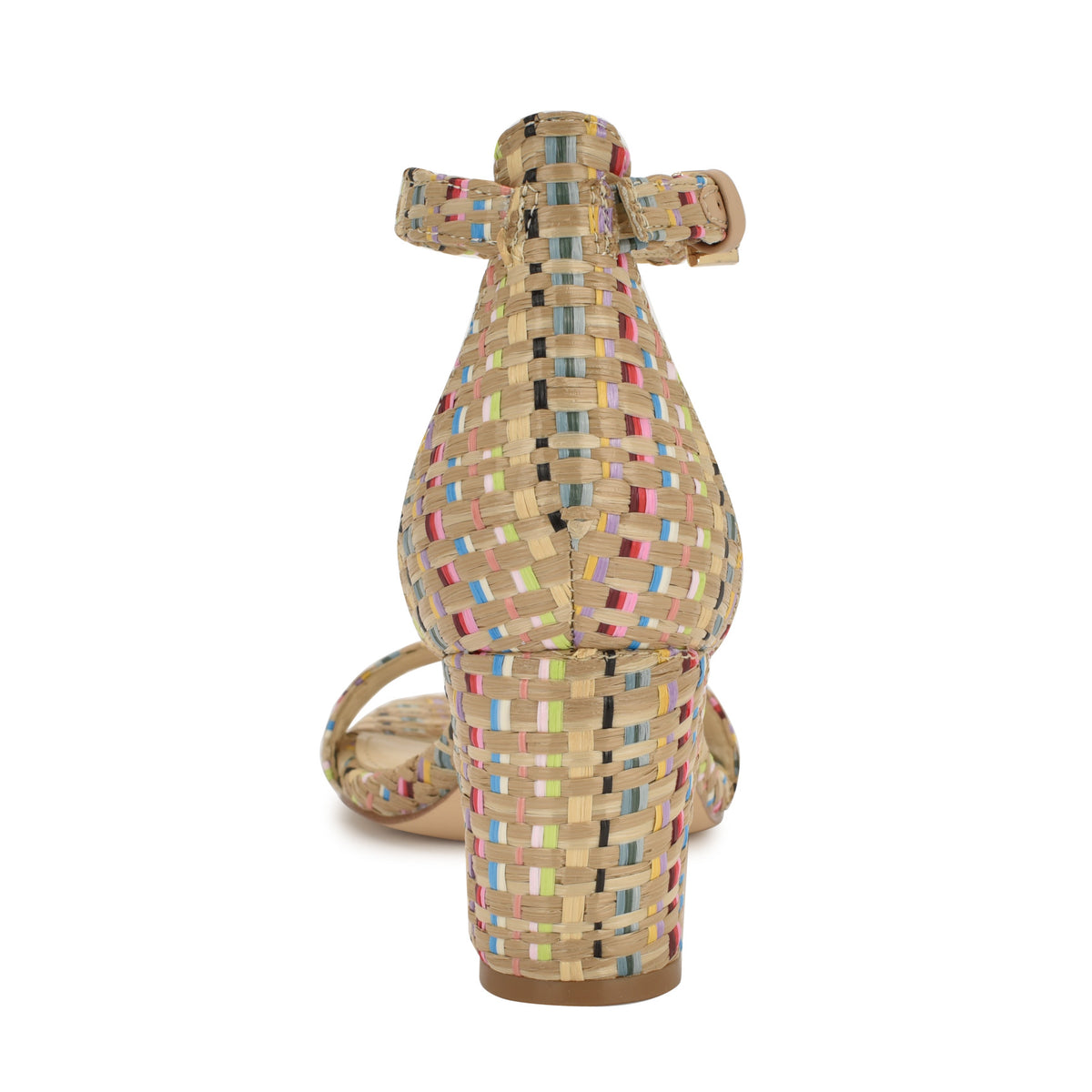 Women's Pruce Ankle Strap Block Heel Sandals - Raffia Multi | Nine West