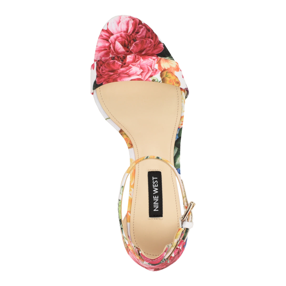 Women's Pruce Ankle Strap Block Heel Sandals - White Floral Print ...