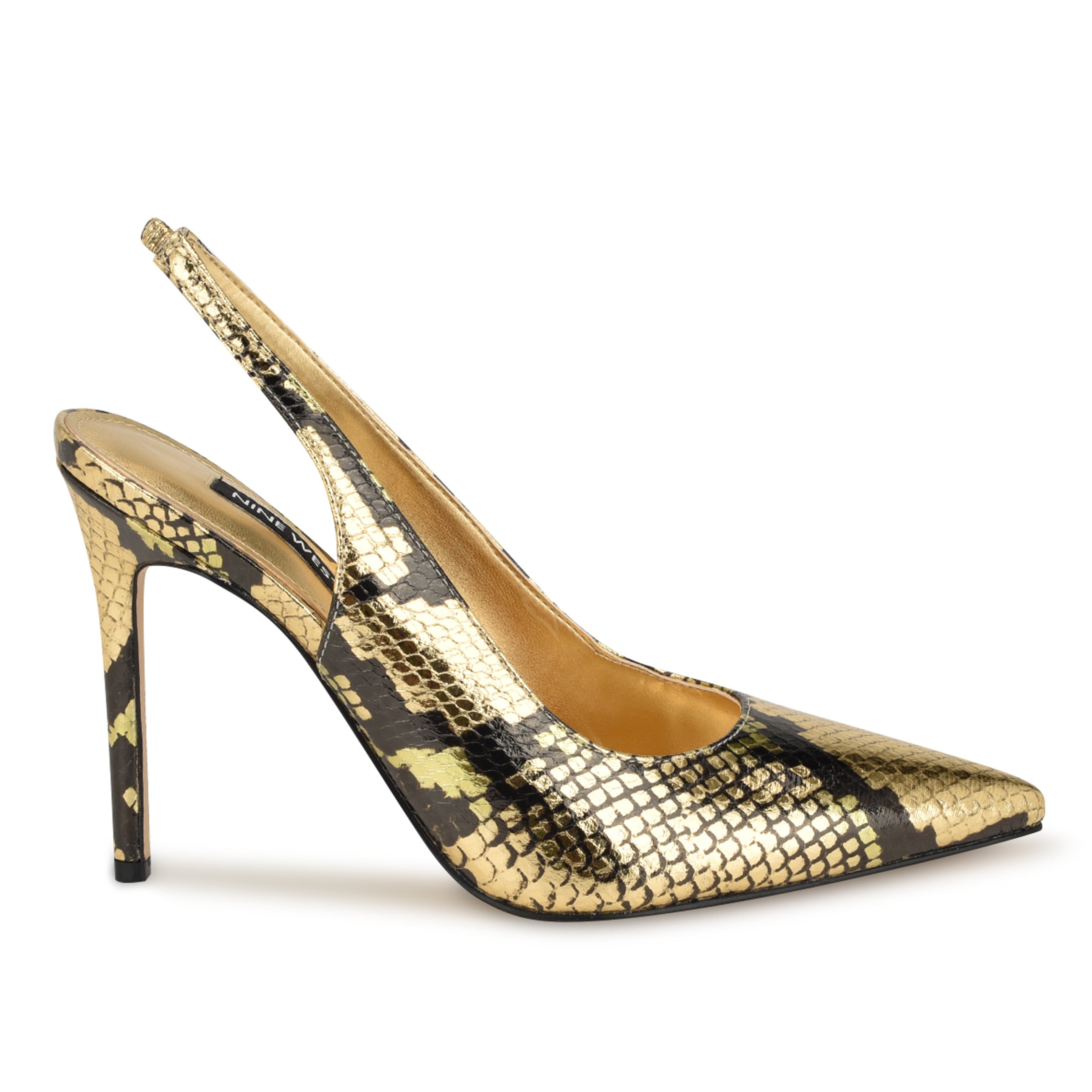 Nine west snake 2025 print heels