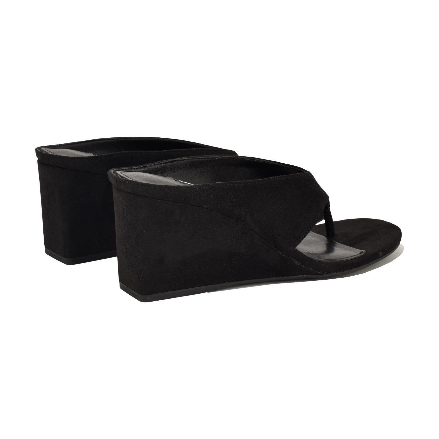 Women's Jadde Thong Wedge Sandals - Black | Nine West