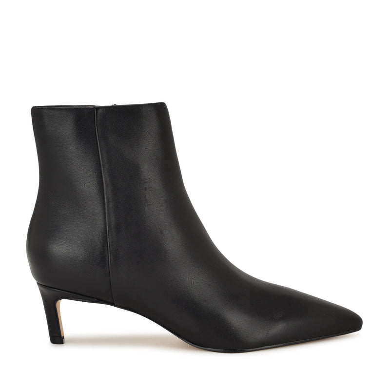 Brite Kitten Heel Ankle Leather Booties