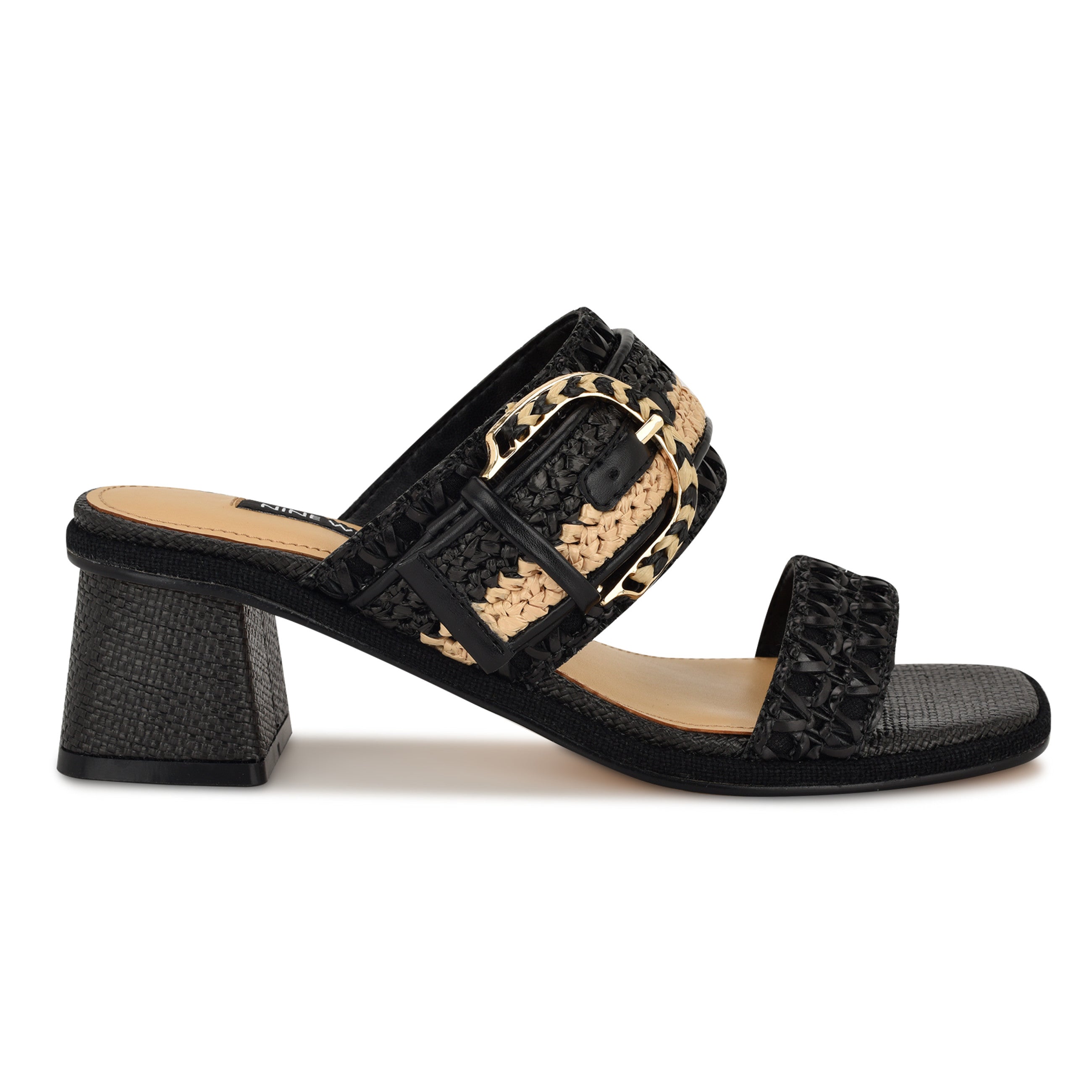 Ebels Block Heel Slide Sandals