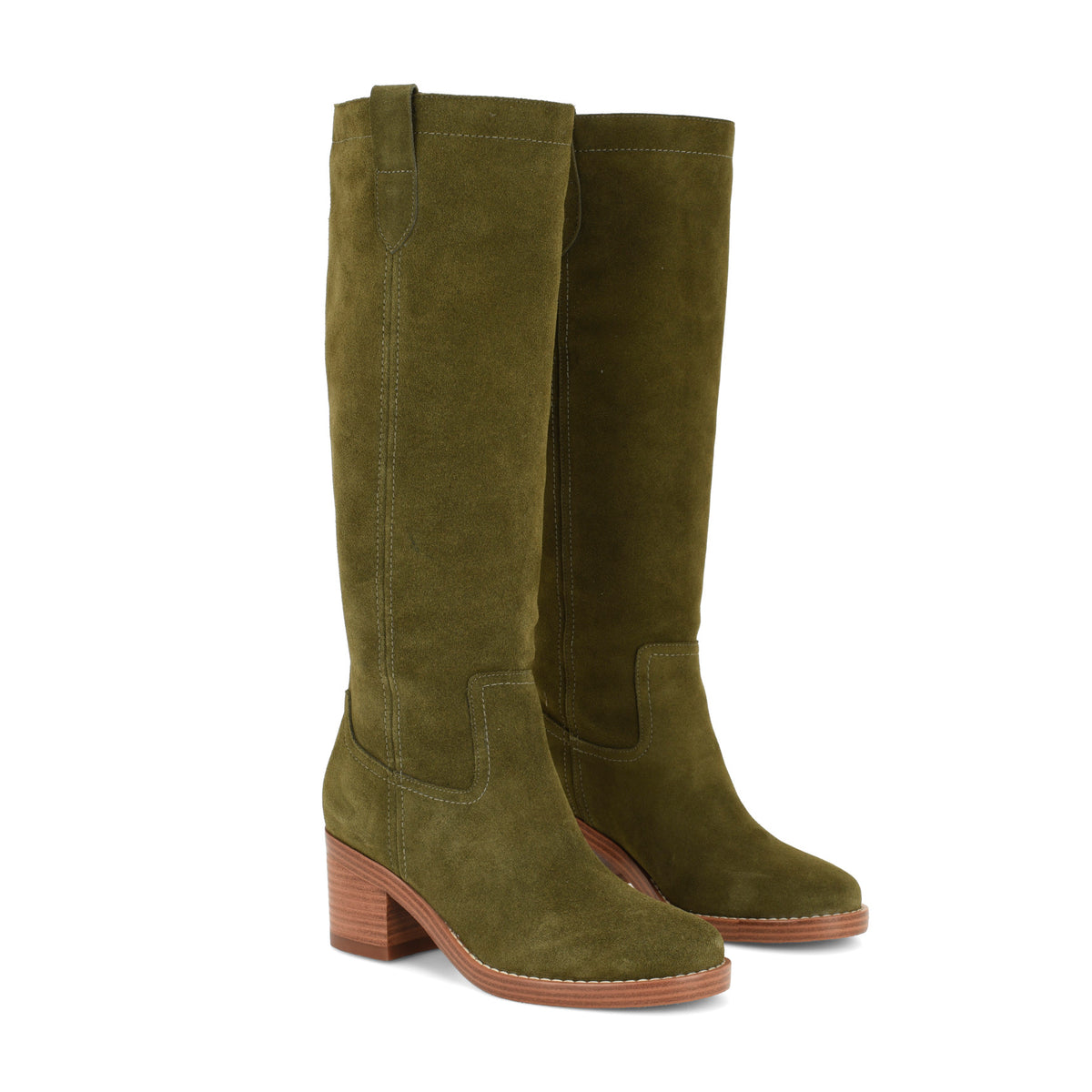 Hecee Block Heel Tailored Leather Boots