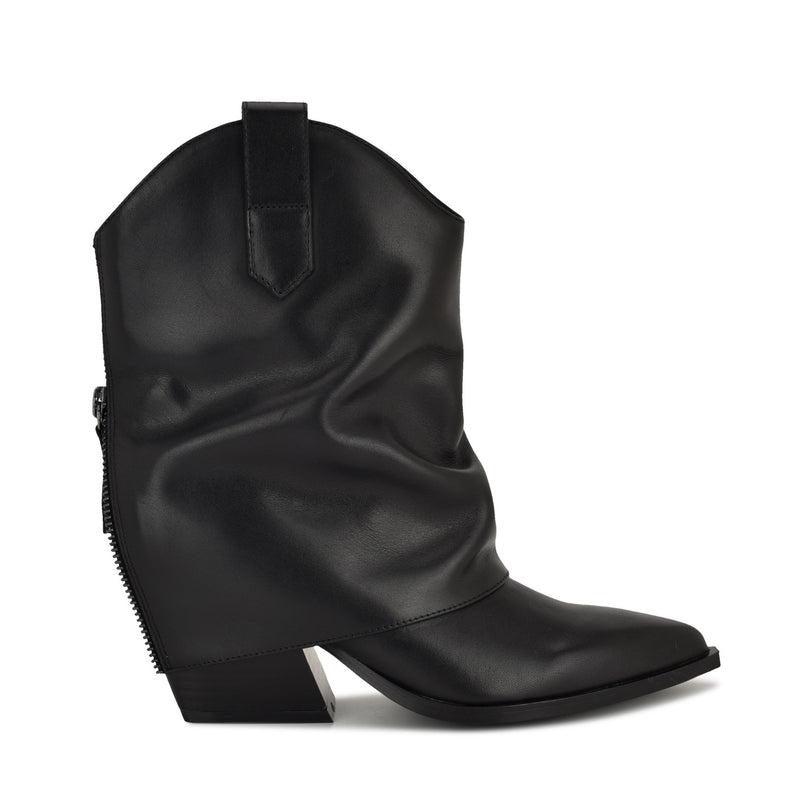 Waxel Foldover Western Leather Booties