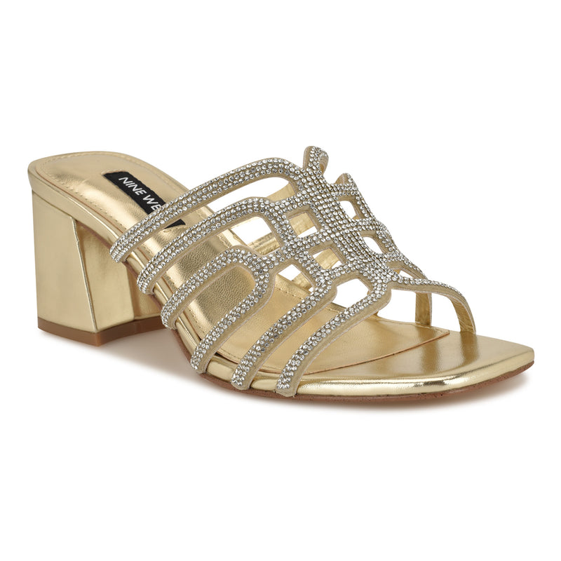 Grassa Block Heel Embellished Sandals