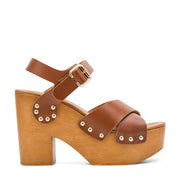 Corts Studded Leather Wedge Sandals