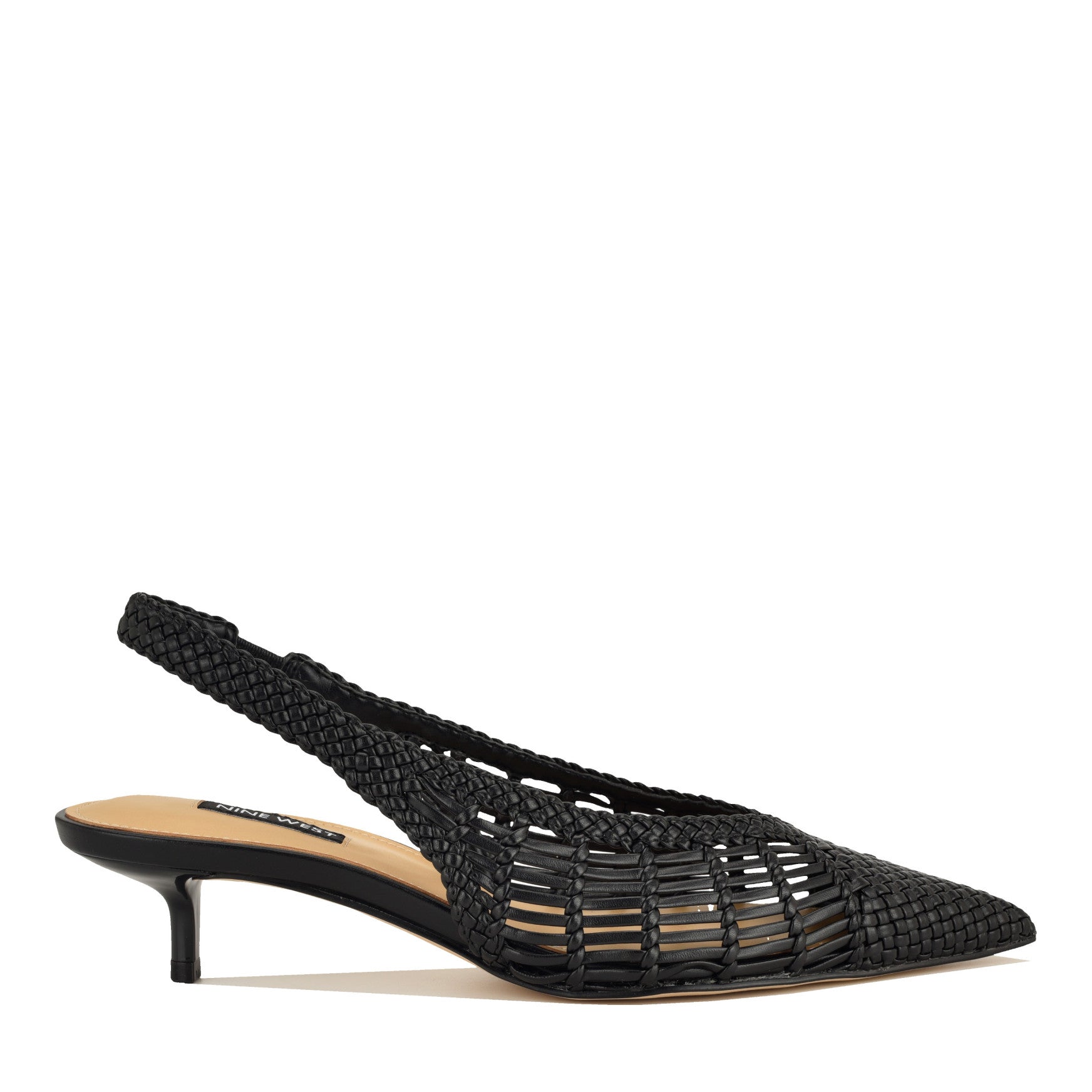 Edela Woven Kitten Heel Slingback Pumps