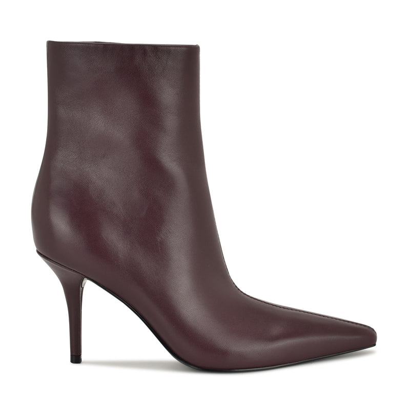 Women's Ohmy Dress Ankle Leather Booties - Dark Red Leather | Nine West Women's Ohmy Dress Ankle Leather Booties - Dark Red Leather | Nine West
