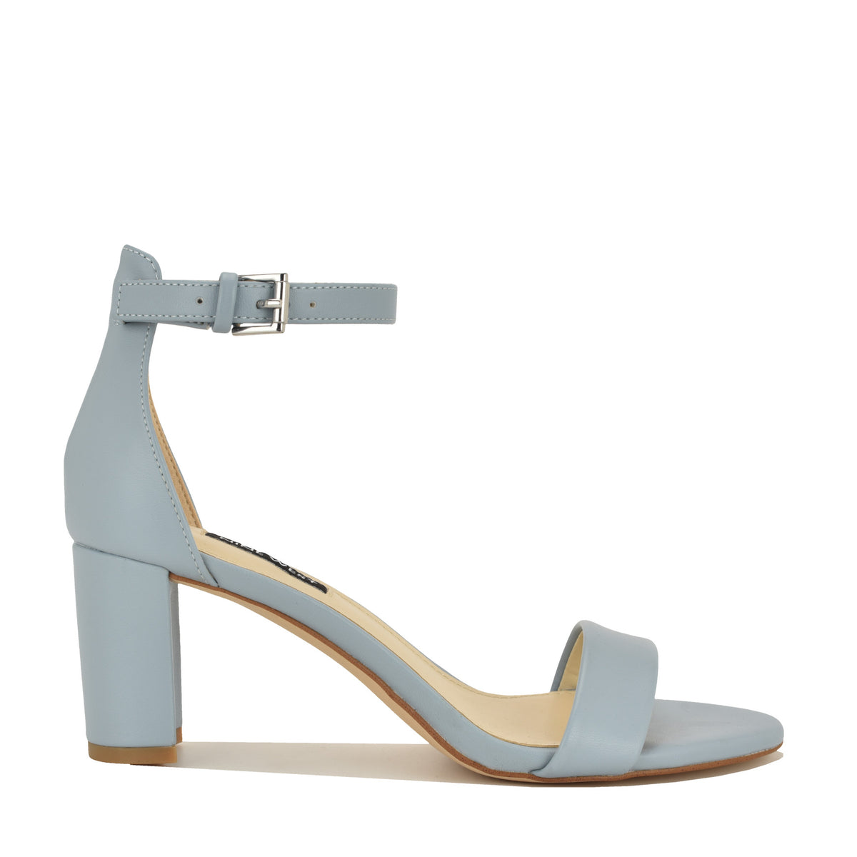 Women's Pruce Ankle Strap Block Heel Sandals - Light Blue | Nine West
