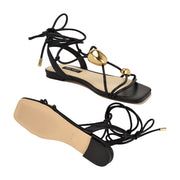 Niraa Ankle Wrap Flat Sandals