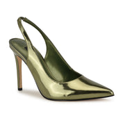 Feather Pointy Toe Slingback Pumps