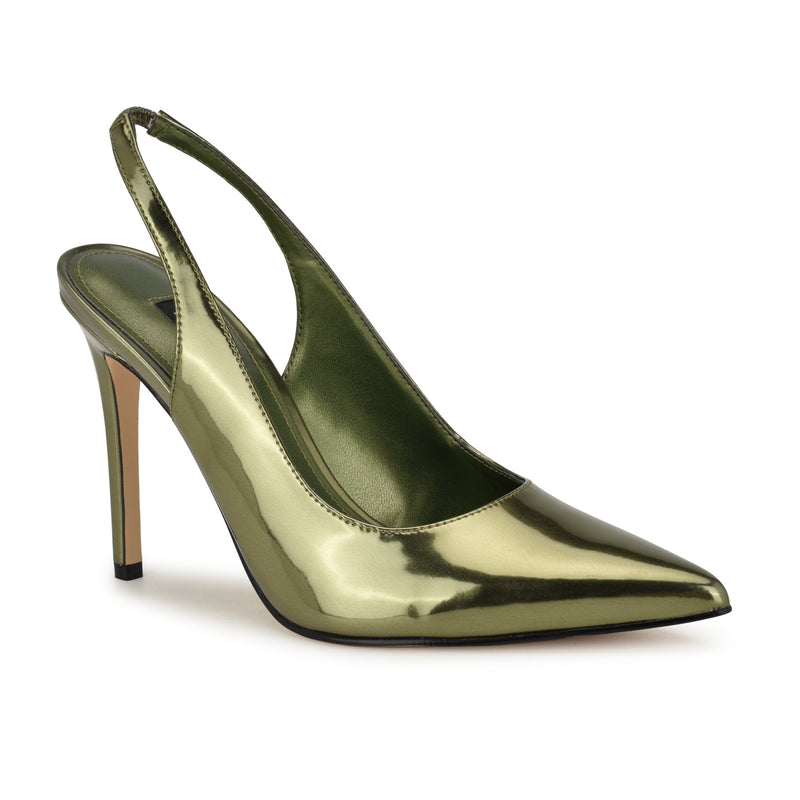 Feather Pointy Toe Slingback Pumps