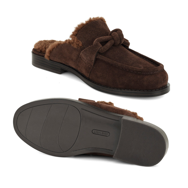 Mavey Lined Leather Knotted Mules