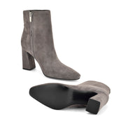 Reraye Block Heel Ankle Leather Booties