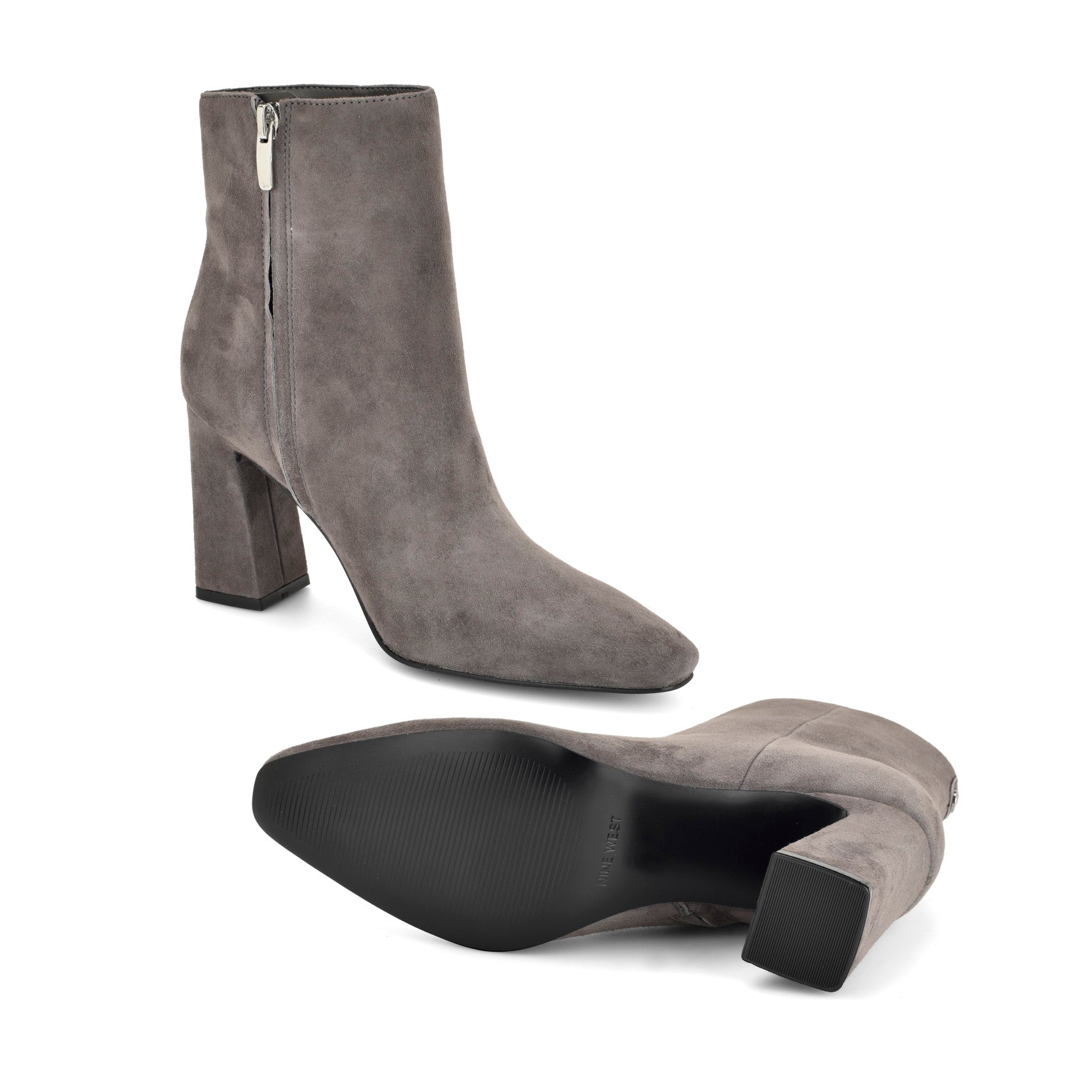 Reraye Block Heel Ankle Leather Booties