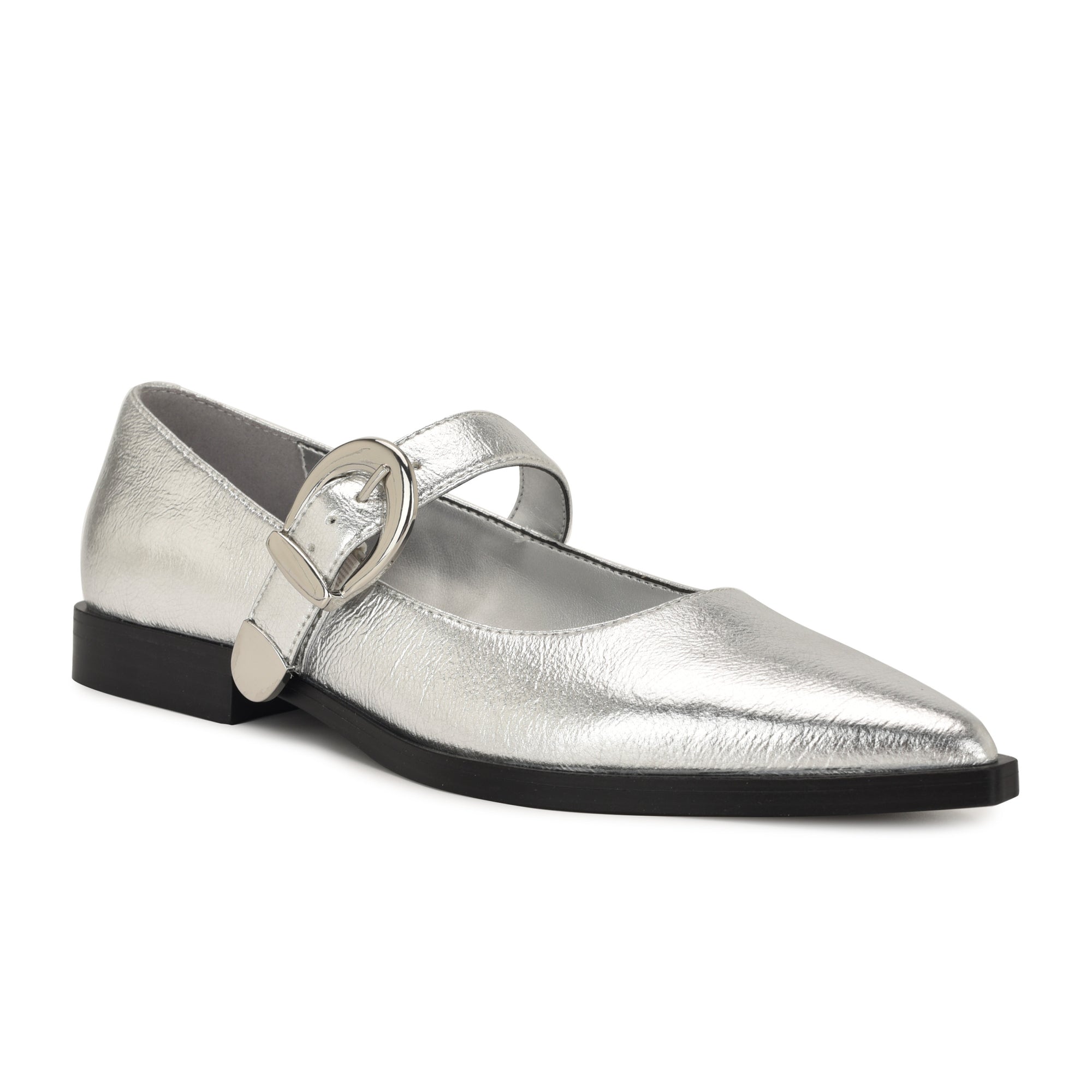 Nine West Katrel Women's Pointy Toe Mary Jane Dress Flats, Size: 5, Silver Nine West Katrel Women's Pointy Toe Mary Jane Dress Flats, Size: 5, Silver