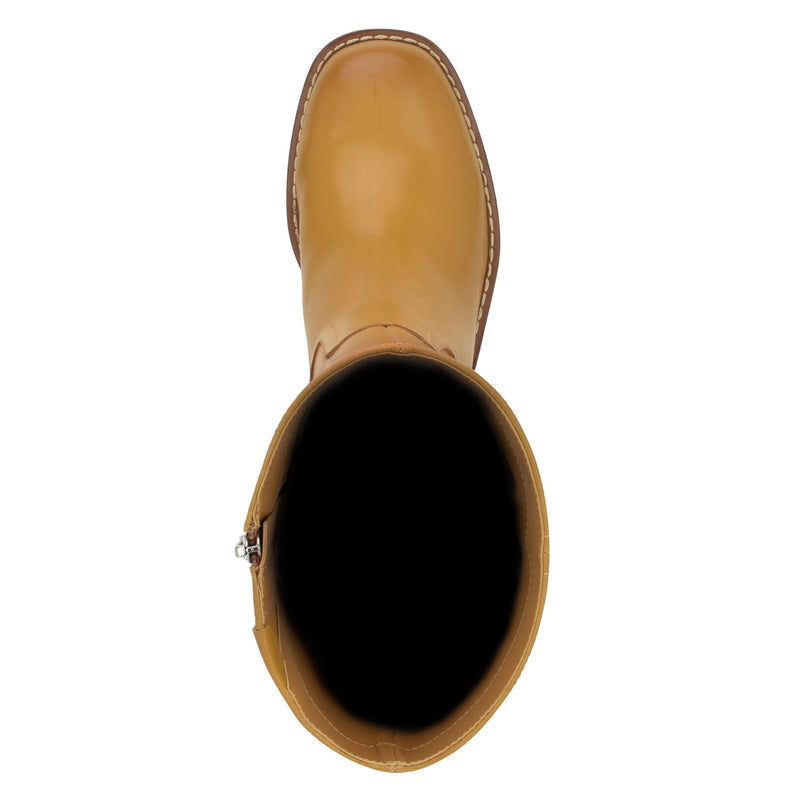 Broklyn Block Heel Casual Leather Boots