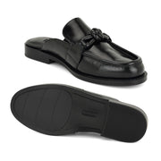 Mavey Leather Knotted Mules