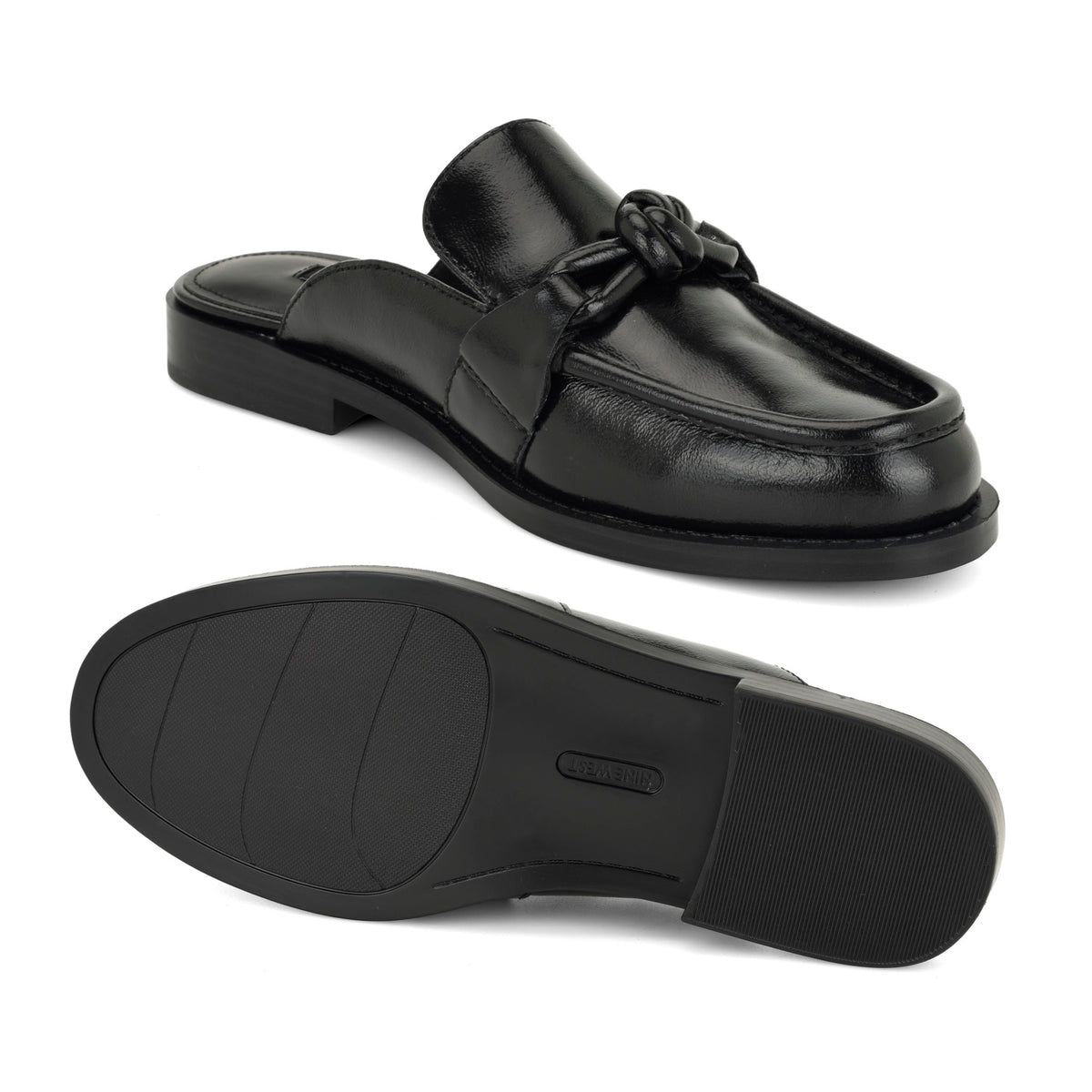 Mavey Leather Knotted Mules