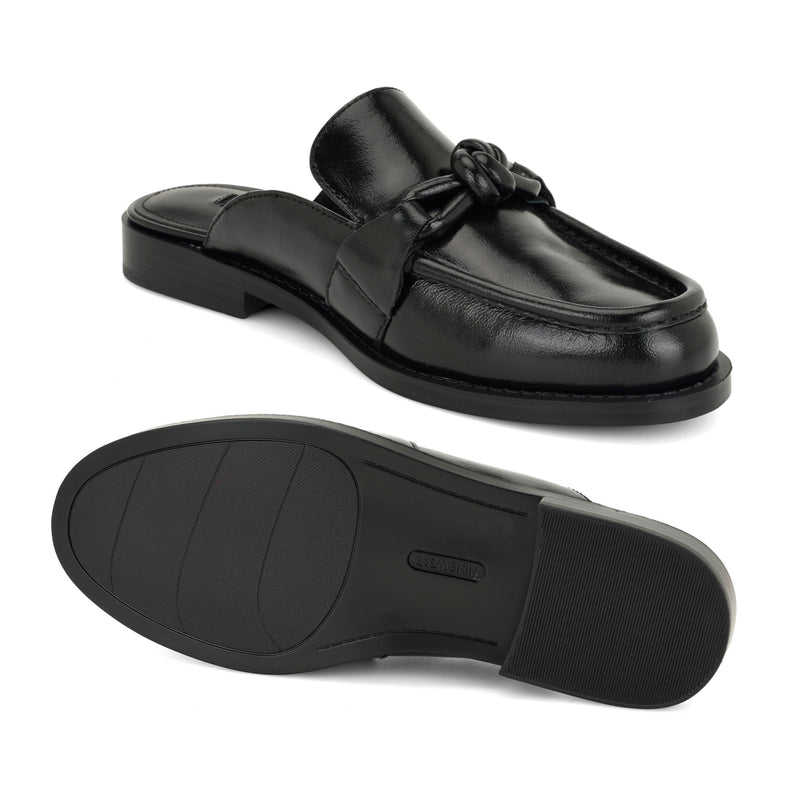 Mavey Leather Knotted Mules
