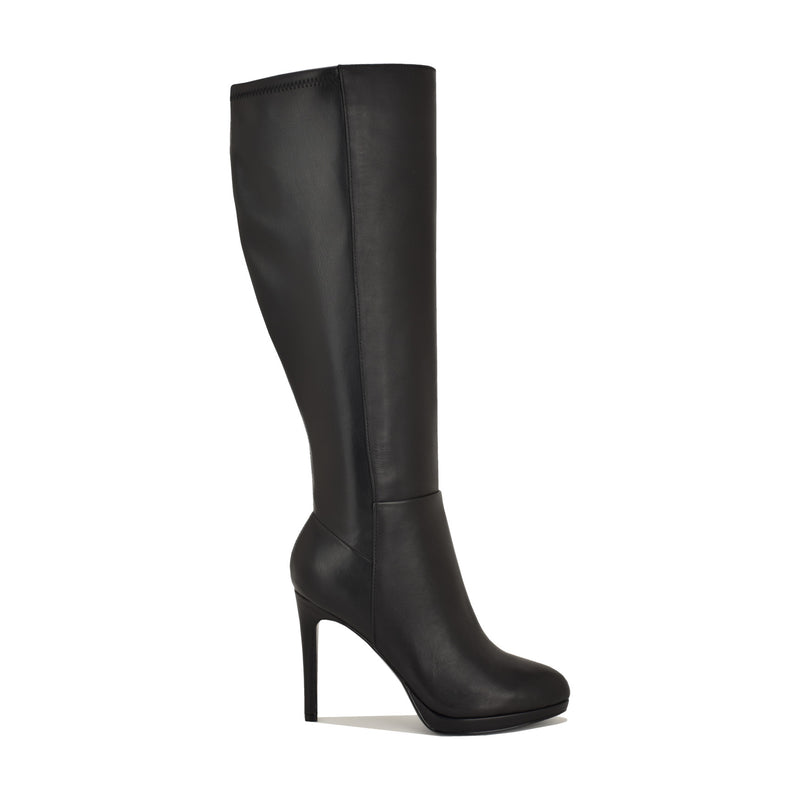 Quizme Wide Calf Platform Leather Boots