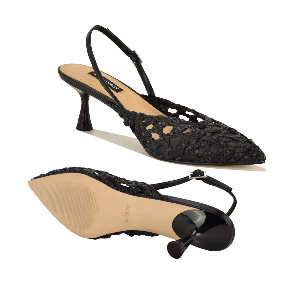 Women's Randela Woven Slingback Pumps - Black | Nine West