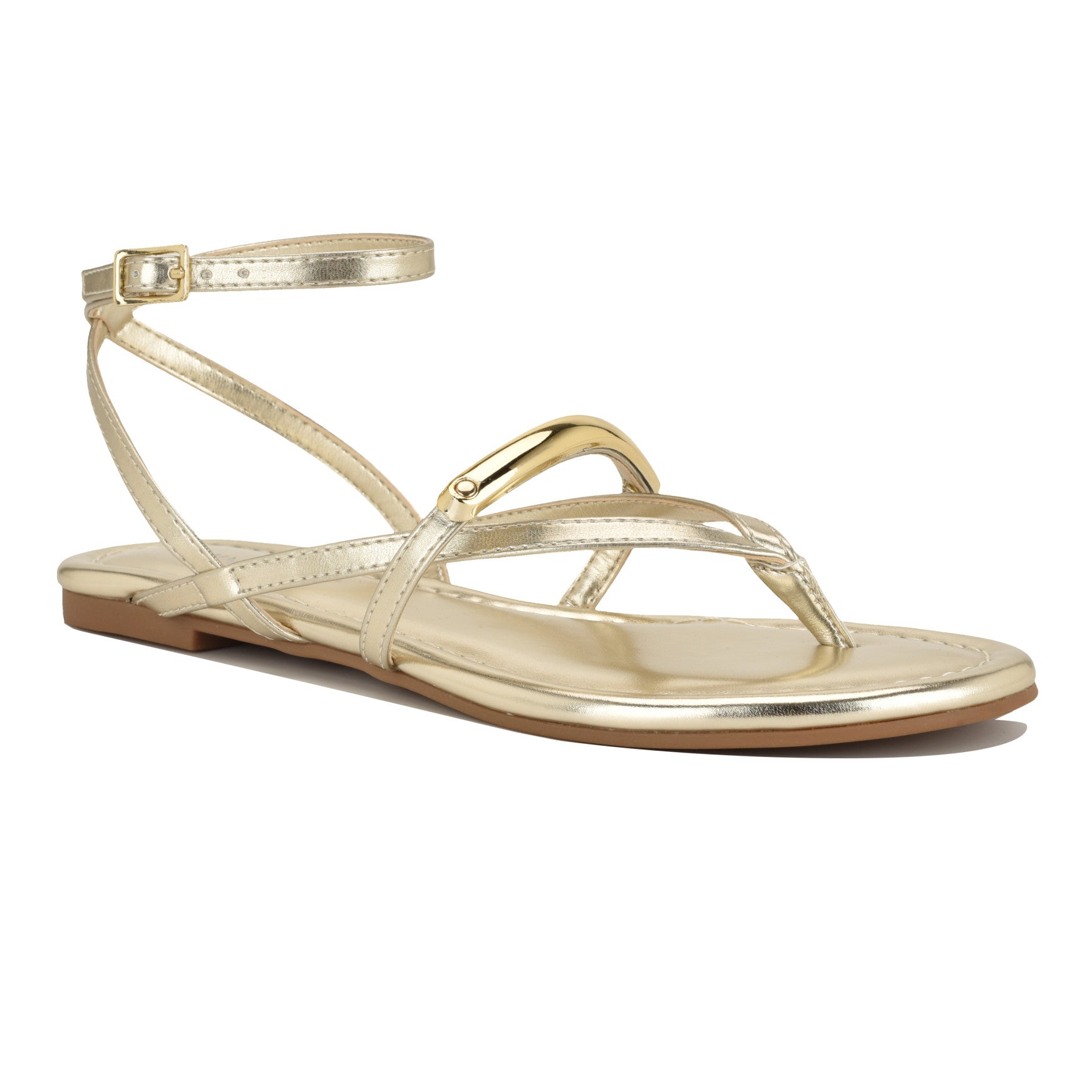 Women's Bretta Strappy Thong Sandals - Platino | Nine West