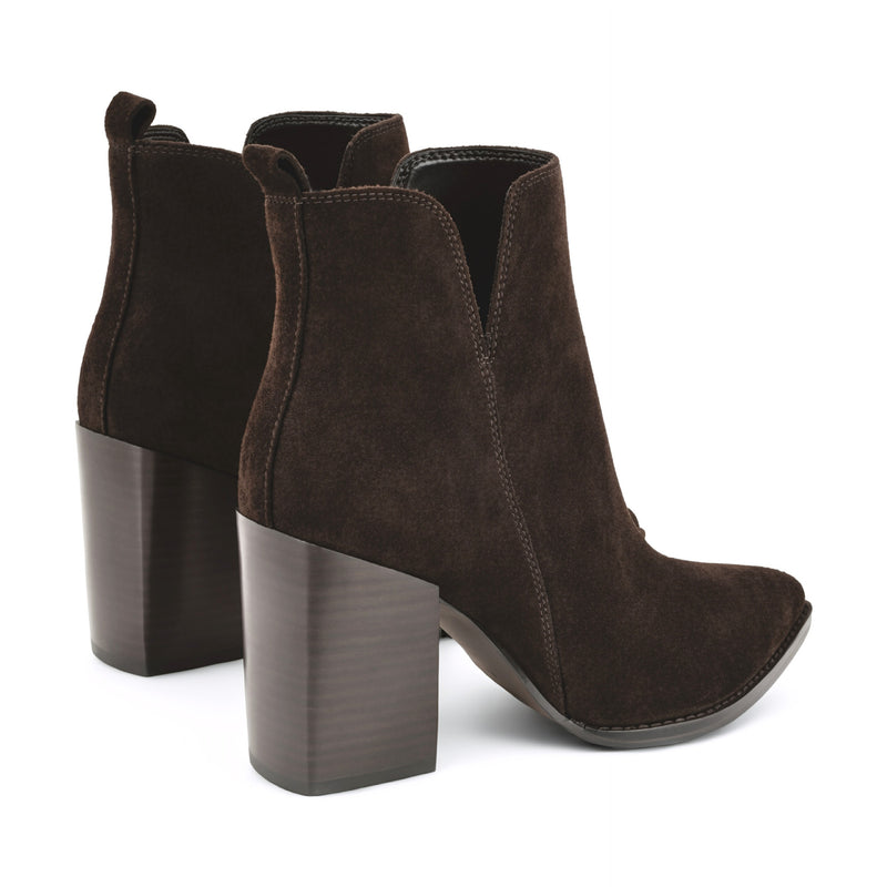Birds Block Heel Leather Booties