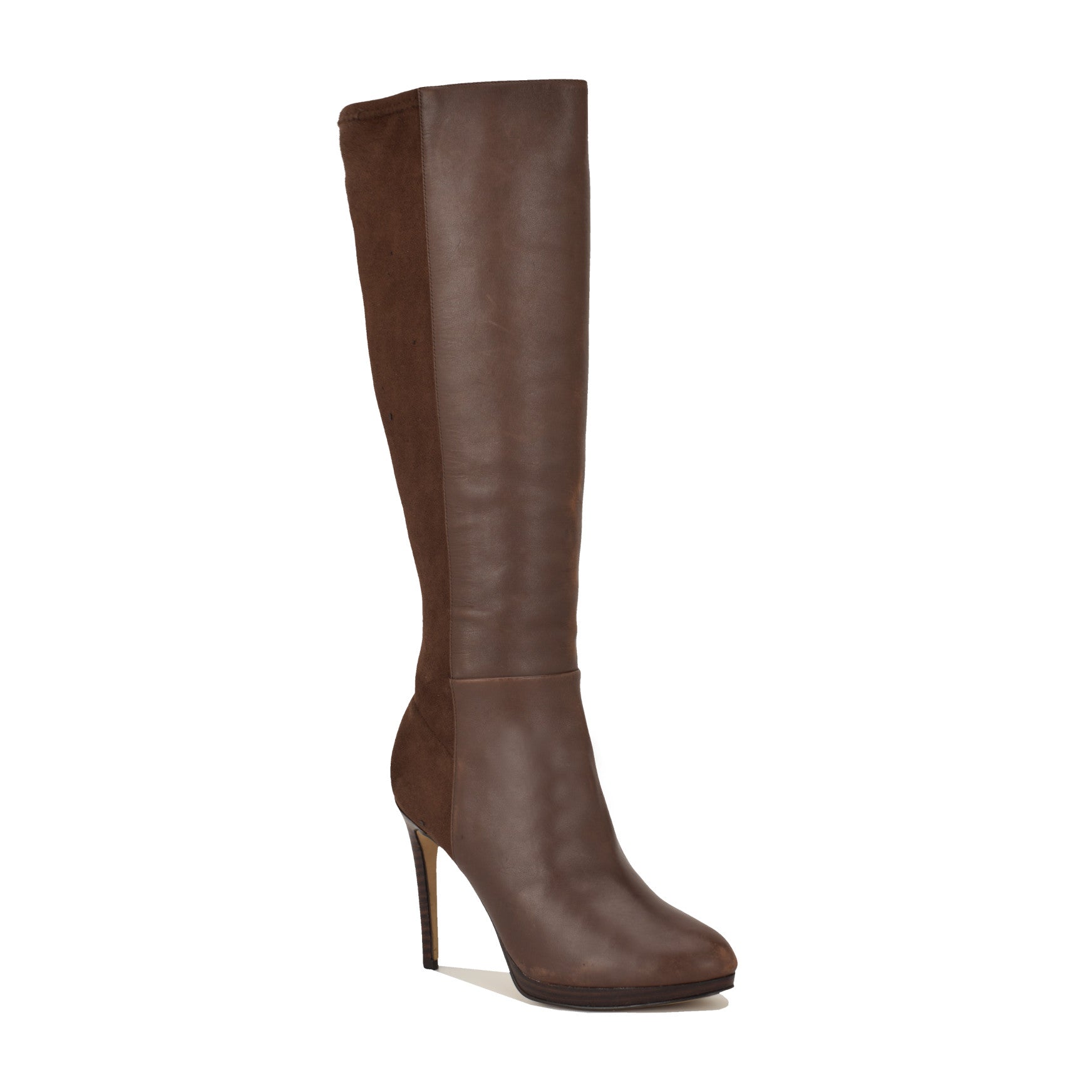 Quizme Wide Calf Platform Leather Boots
