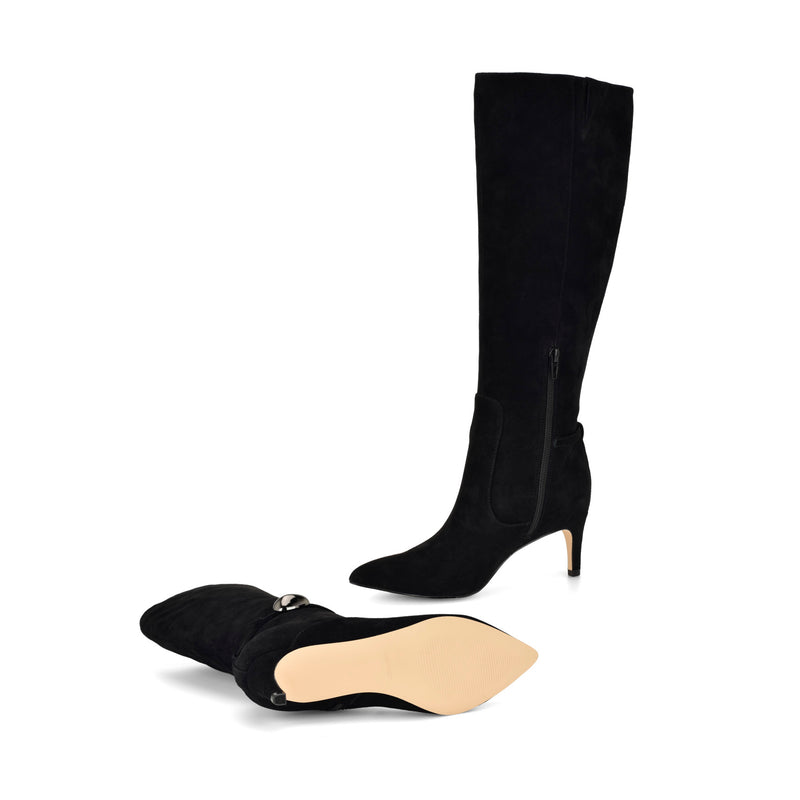 Salla Detailed Leather Knee High Boots