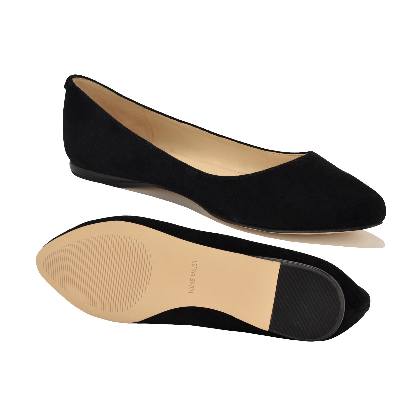 Nine West Speakup Almond Toe Flats - Suede - Black (Size 12), Medium Width Nine West Speakup Almond Toe Flats - Suede - Black (Size 12), Medium Width