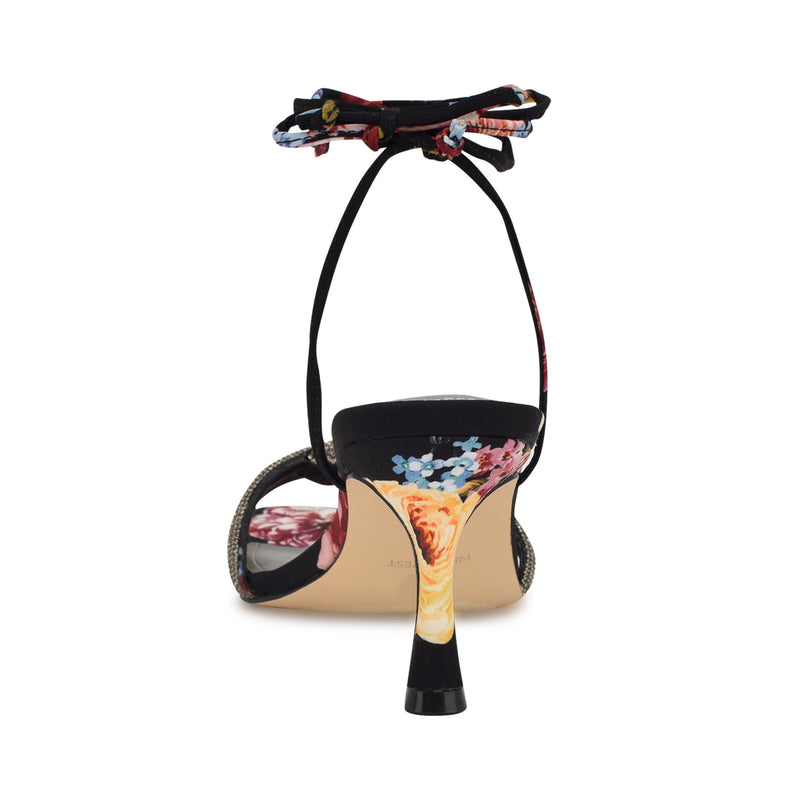 Raqchel Rhinestone Bow Ankle Wrap Sandals