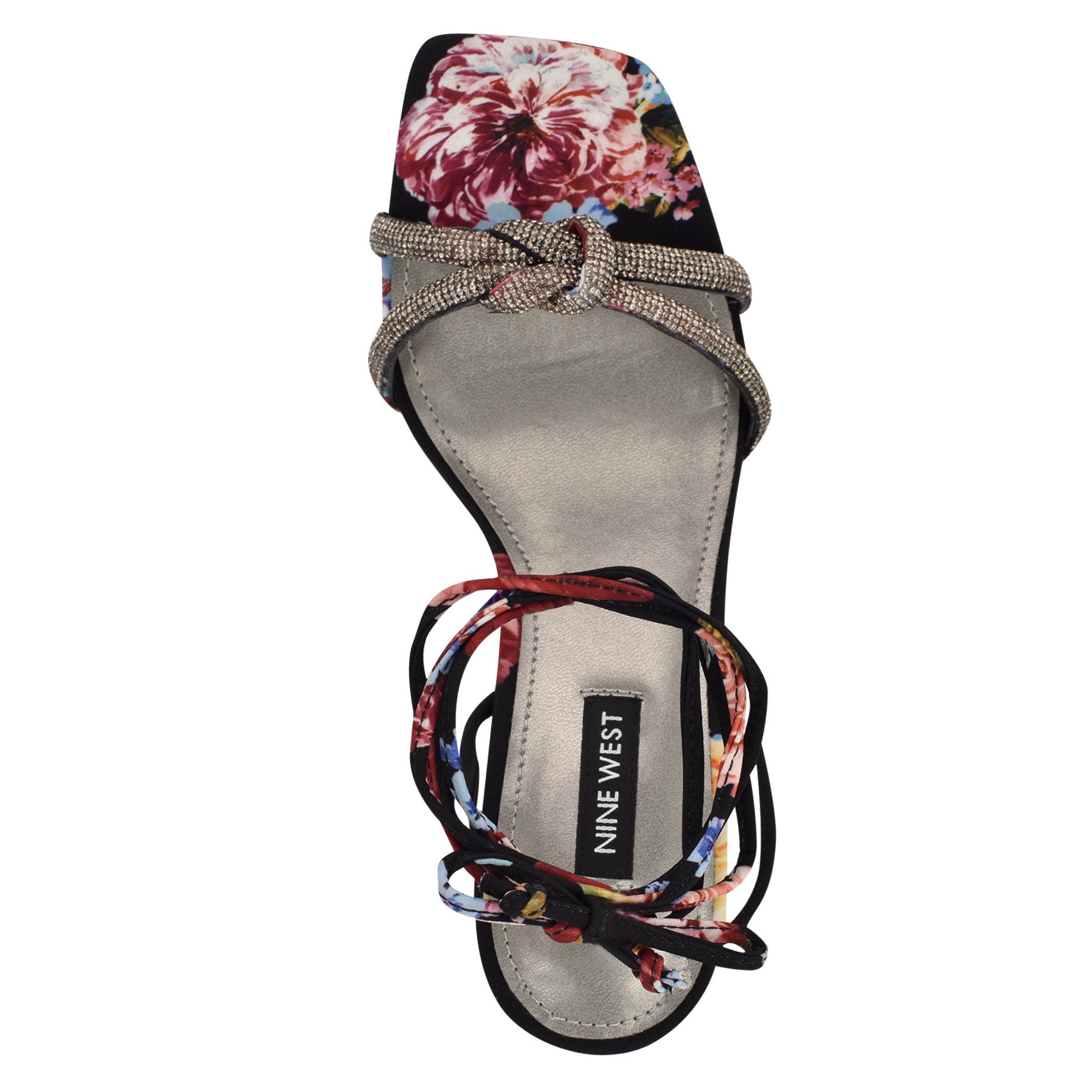 Raqchel Rhinestone Bow Ankle Wrap Sandals