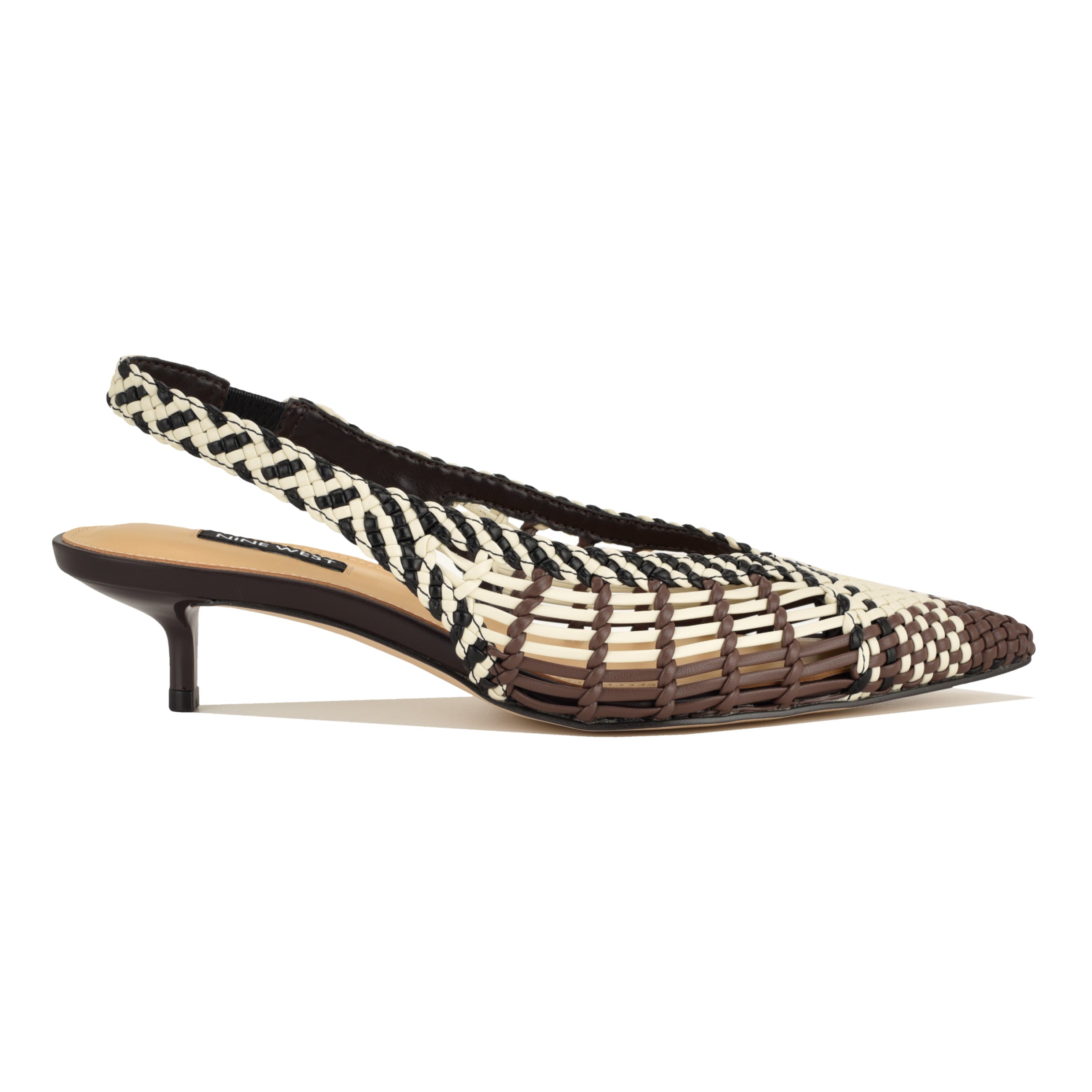Edela Woven Kitten Heel Slingback Pumps