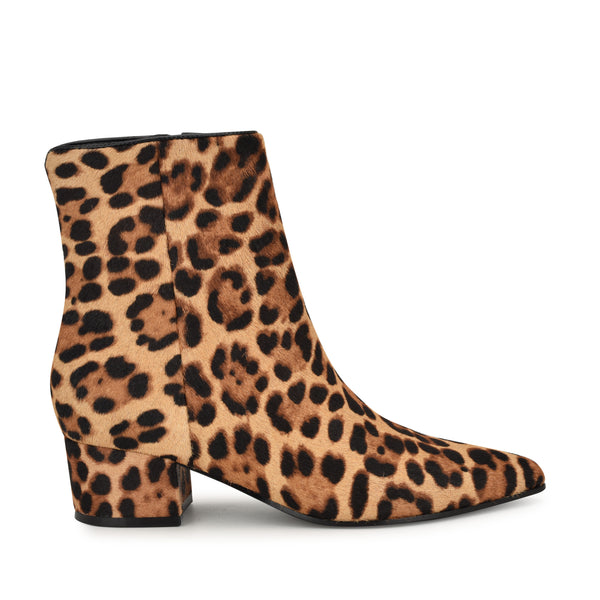 Nine discount West calf hair leather animal ankle boots