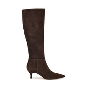 Somas Kitten Heel Wide Calf Leather Boots