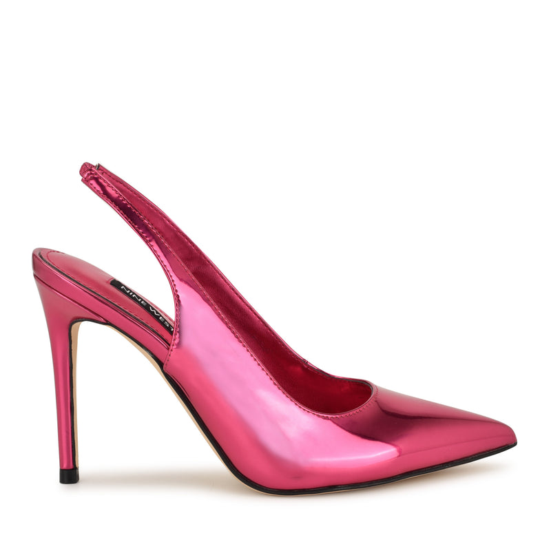 Feather Pointy Toe Slingback Pumps