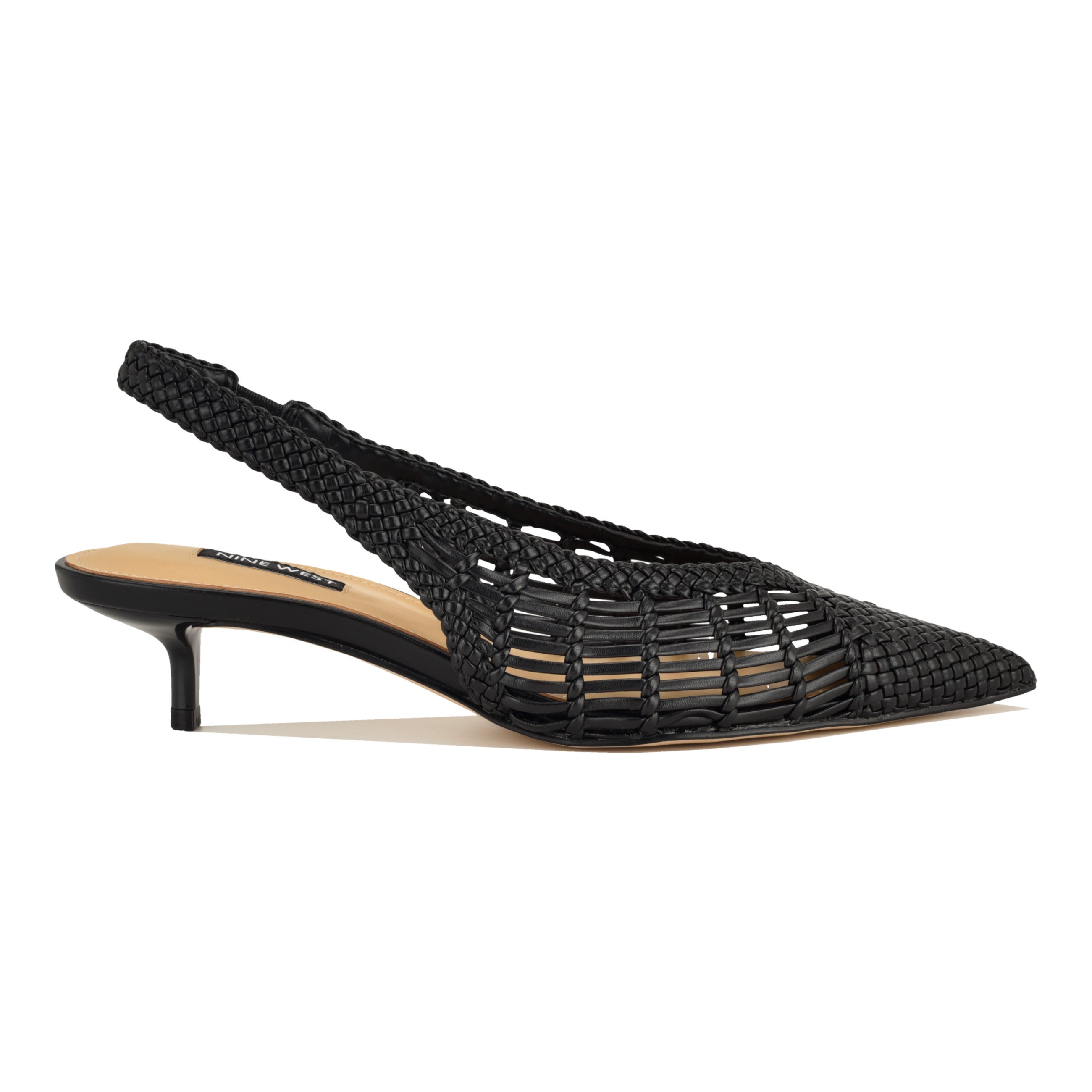 Edela Woven Kitten Heel Slingback Pumps
