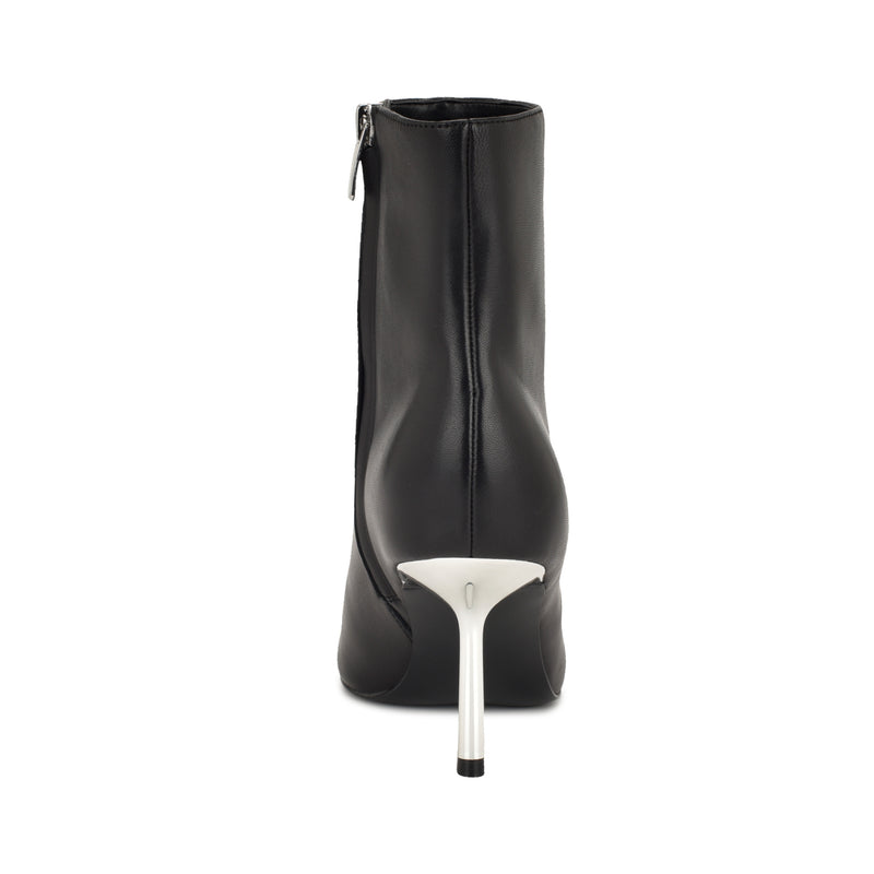 Nine West Women's Narend Pointy Toe Stiletto Dress Booties - Black Leather - Size 9M Nine West Women's Narend Pointy Toe Stiletto Dress Booties - Black Leather - Size 9M
