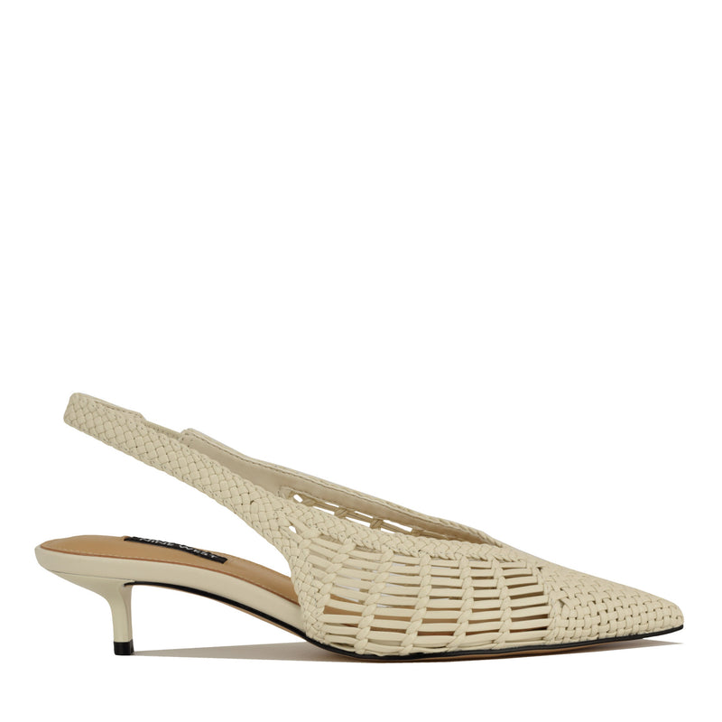 Edela Woven Kitten Heel Slingback Pumps