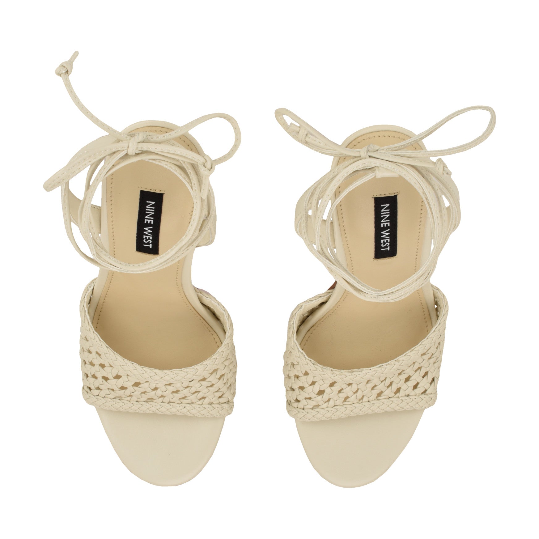 Women's Merta Ankle Wrap Woven Sandals - Cream | Nine West