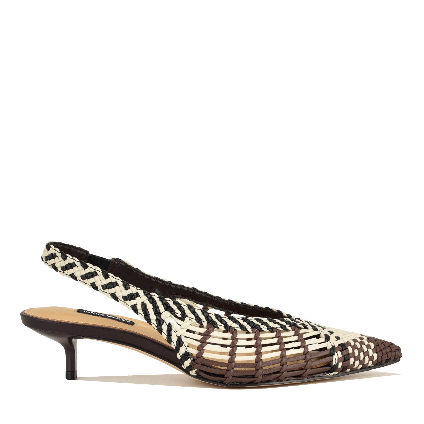 Edela Woven Kitten Heel Slingback Pumps