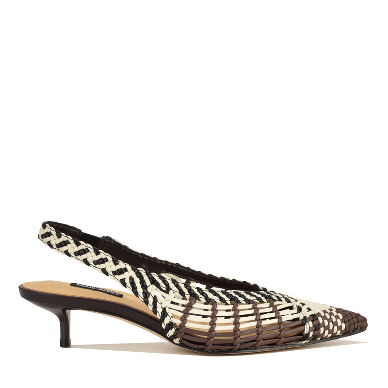 Edela Woven Kitten Heel Slingback Pumps