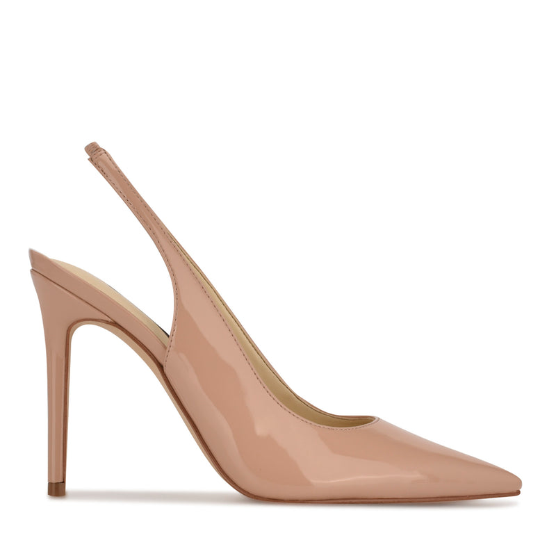 Feather Pointy Toe Slingback Pumps