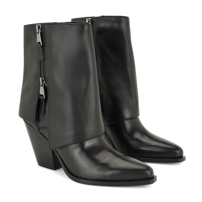 Umberto Leather Foldover Booties