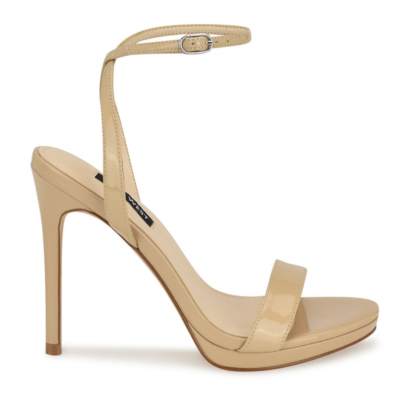 Women's Loola Ankle Strap Sandals - Light Latte | Nine West